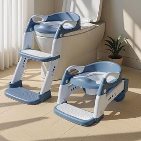 3-in-1 Potty Training Seat & Training Toilet & Potty Chair, Height AdjustableToddler Toilet Seat for Kids, Foldable Potty Training Toilet with Splash Guard & Anti-Slip Steps in Kuwait