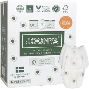 Joonya Pull-Up Pants Baby Diapers, Size 5 XL (24-37 lb) - 1 Bag of 23 - Non Toxic, Eco-Friendly, High Absorbency, Overnight Use, Ultra Slim & Soft - Made in Denmark in Saudi Arabia