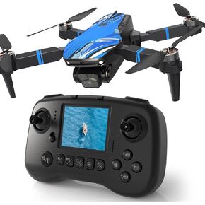 Drone with Camera for Adults LCD Screen FPV Live Video, Foldable RC Mini Drones for Kids, Quadcopter with Brushless Motor 270° Obstacle Avoidance, Support 32G SD Card Under 250G Gift for the Children in Kuwait