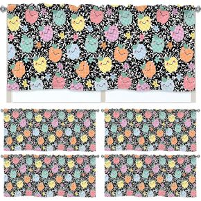 Hahafelt 4 Pcs Classroom Curtains Composition Pastel Apples Window Valances Curtains 54" W x 18" L Simple Rod Pocket Back to School Window Treatment for Classroom Living Room Bedroom Kitchen in Kuwait