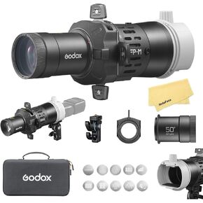 Godox FP-M-50 FP-M 50° Flash Projector for Square Head Flash Speedlite,Built-in 4 Leaf Shutters,360°Rotatable,EF Lens Mount,Attachment for Godox TT685II/TT600/V850/V860III/TT520III/V480/AD200Pro II in Kuwait