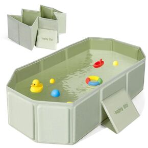 Orzbow Toddler Bathtub with a Drain Plug, Portable for Travel, White | Collapsible Baby Bath Tub with Non-Slip Base for Kids Infant 12 Months+, Space-Saving, Easy to Clean, Stable & Durable in Kuwait