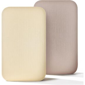 HARPPA Cuddly Bassinet Sheets, Bamboo Viscose Cotton, Oeko-TEX Certified | 2 Pack, Soft and Breathable, Stay Put Fit, Deep Pocket, Elastic Skirt, Reinforced Edges, Lightweight Muslin Fabric in Kuwait