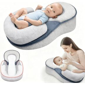 Baby Lounger Pillow for Infant Support Cushion Reflux Breastfeeding Pillow, Bottle Feeding, Tummy Time, Adjustable Baby Wedge Lounger Pillow for Reducing Spit-Up in Kuwait