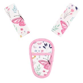 Car Seat Strap Pads for Baby,3 Pcs Newborn Carseat Belt Covers for Girls, Soft Minky & Universal Shoulder Strap and Crotch Covers, Kids Car Seat Neck Protectors, Butterfly in Kuwait