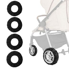 4 Pcs Baby Stroller Wheel Covers, Dustproof & Noise Reducing Protective Tire Covers,Stroller Dustproof Tire Protector for Toddler Car in Kuwait