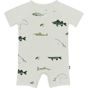 KYTE BABY Infant Shortall Romper, One-Piece Short Sleeve Outfit, Snap Closure, Ultra Soft Rayon Made From Bamboo in Saudi Arabia
