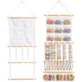 Headband Holder, Hair Bow Organizer for Girls, Large Capacity Pre-Assembled Hair Accessories Display for Headbands, Bows, Clips & Scrunchies, Wall Hanging Nursery Room Decor in Kuwait