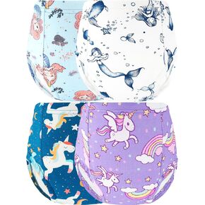 Girls Potty Training Underwear Toilet Potty Underpants Cotton Absorbent Leak-Resistant Feel Wet 4 Pack for Toddler Baby 6 Unicorn Mermaid in Saudi Arabia