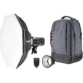 Westcott FJ250 250ws Strobe 1 Light Backpack | OLED Touchscreen, 0.01-0.9 Second Recycle, 850 Plus Full-Power Flashes, Bowens Mount, Fj-X3 S Sony Trigger in Kuwait