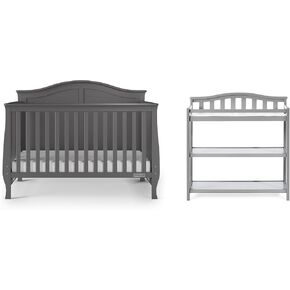 Child Craft Camden Crib and Changing Table Nursery Set, 2-Piece, Includes 4-in-1 Convertible Crib and Changing Table, Grows with Your Baby (Matte White) in Kuwait