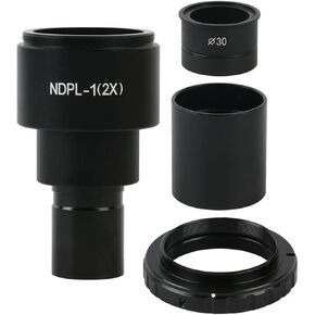 Lab Microscope Slides 23.2mm 30mm Digital Camera Adapter T2 Mount Adapter 9.6X Lens for Stereo Microscop Microscope Parts(9.6X) in Kuwait