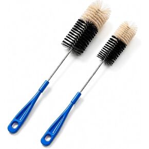 2 Pack 17 Inch Long Bottle Brush Set, Dual 2" & 1.3" Soft Nylon Bristles, Flexible Handle for Narrow Neck Bottles, Water Bottles, Kombucha, Wine Bottles, Spice Jars, Hummingbird Feeders in Kuwait