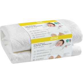 Viscose Derived from Bamboo Crib Mattress Protector, 100% Waterproof, Oeko-TEX Certified Baby Mattress Cover, for Standard Crib & Toddler Bed, Machine Washable & Dryer-Friendly, 52" x 28" in Kuwait