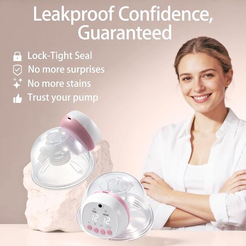 BelloMama Wearable Electric Breast Pump, Quiet, Hands-Free Portable, 3 Modes 12 Levels, Leak-Proof Anti-Backflow, 8oz Milk Collector, 1200mAh Battery, Pain-Free for Breastfeeding Moms, 2 Pack in Kuwait