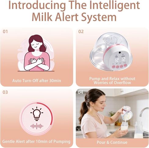 BelloMama Wearable Electric Breast Pump, Quiet, Hands-Free Portable, 3 Modes 12 Levels, Leak-Proof Anti-Backflow, 8oz Milk Collector, 1200mAh Battery, Pain-Free for Breastfeeding Moms, 2 Pack in Kuwait