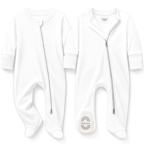 2-Pack Baby Pajamas Footie – Baby Sleepers 0-3 Months, Organic Cotton Footed Newborn Pajamas with Mitten Cuffs, Double Zipper Jammies, Soft, Breathable, Unisex Sleep and Play PJS (Slate, 0-3 Months) in Kuwait