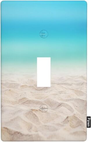 Summer Beach Ocean 1-Gang Single Toggle Wall Plate, Sand Sky Blue Seaside Light Switch Cover Plates 4.5"x 2.76" for Bedroom Bathroom Living Room in Kuwait