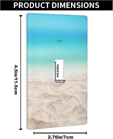 Summer Beach Ocean 1-Gang Single Toggle Wall Plate, Sand Sky Blue Seaside Light Switch Cover Plates 4.5"x 2.76" for Bedroom Bathroom Living Room in Kuwait