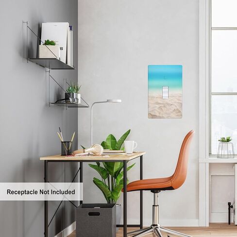 Summer Beach Ocean 1-Gang Single Toggle Wall Plate, Sand Sky Blue Seaside Light Switch Cover Plates 4.5"x 2.76" for Bedroom Bathroom Living Room in Kuwait