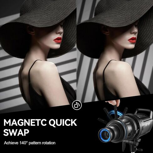 WELLMAKING S-80LED Bowens Mount Optical Snoot with 38°Lens for LED Lights | 90% brighter output with 38° adjustable focus lens. Creates sharp, crisp lighting effects for photography and studio video in Kuwait