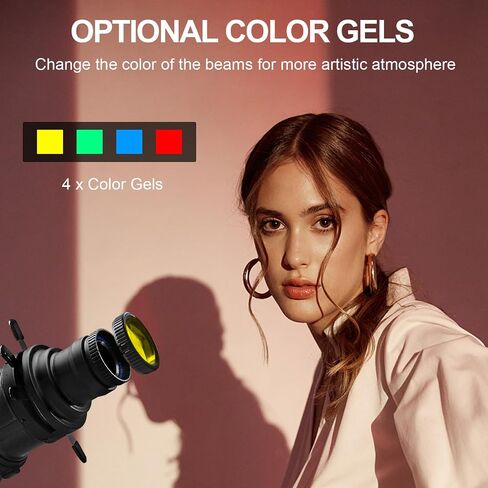 WELLMAKING S-80LED Bowens Mount Optical Snoot with 38°Lens for LED Lights | 90% brighter output with 38° adjustable focus lens. Creates sharp, crisp lighting effects for photography and studio video in Kuwait