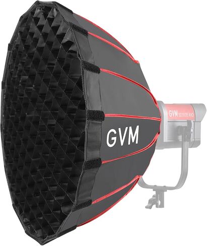 GVM 60cm (24") Parabolic Softbox, Quick-Setup with Honeycomb Grid, Compatible with 200B, 300B, 500B, 650B & Most Bowens Mount LED Lights for Portraits, Live Streaming & Content Creation in Kuwait