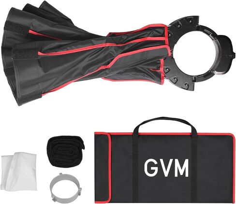 GVM 60cm (24") Parabolic Softbox, Quick-Setup with Honeycomb Grid, Compatible with 200B, 300B, 500B, 650B & Most Bowens Mount LED Lights for Portraits, Live Streaming & Content Creation in Kuwait