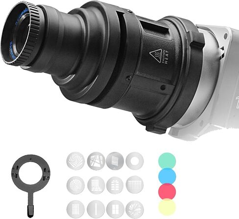 WELLMAKING S-80 Bowens Mount Optical Snoot Kit for Studio Lighting | Adjustable focus snoot with 38° optical lens for precise light shaping. Creates sharp effects for photography video lighting. in Kuwait