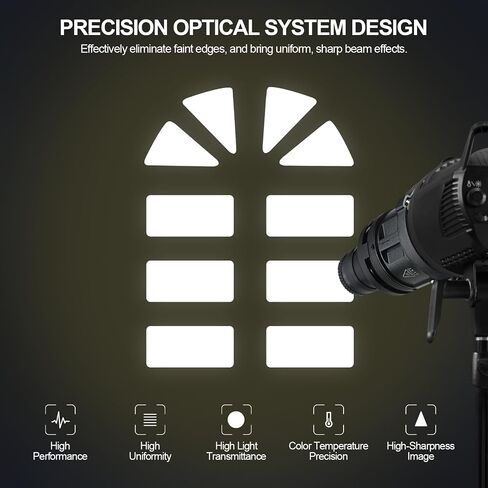 WELLMAKING S-80 Bowens Mount Optical Snoot Kit for Studio Lighting | Adjustable focus snoot with 38° optical lens for precise light shaping. Creates sharp effects for photography video lighting. in Kuwait