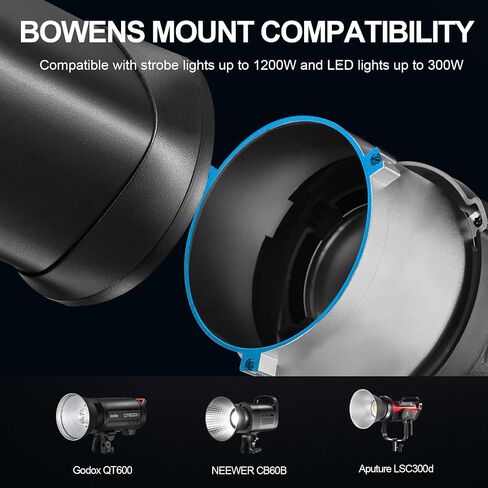 WELLMAKING S-80 Bowens Mount Optical Snoot Kit for Studio Lighting | Adjustable focus snoot with 38° optical lens for precise light shaping. Creates sharp effects for photography video lighting. in Kuwait