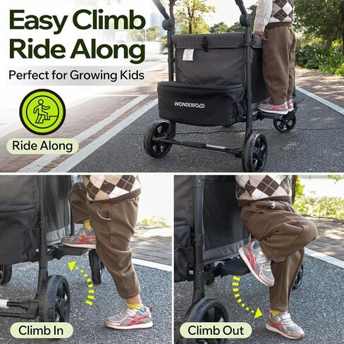 Step Attachment Compatible with Wonderfold W4 Wagon, Fold-Friendly Ride-On Side Step Platform, Easy Climb Accessory for Kids, Tool-Free Installation, Side Rider Step Attachment for Wonderfold Wagon in Kuwait