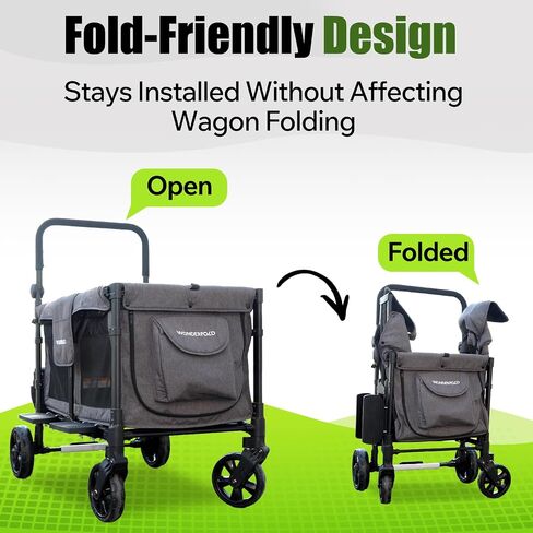 Step Attachment Compatible with Wonderfold W4 Wagon, Fold-Friendly Ride-On Side Step Platform, Easy Climb Accessory for Kids, Tool-Free Installation, Side Rider Step Attachment for Wonderfold Wagon in Kuwait