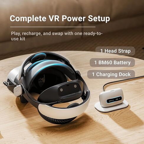BOBOVR M3 Pro + Strap Dual Battery and Dual Charging Dock Combo ，Compatible with Quest 3/3S in Kuwait