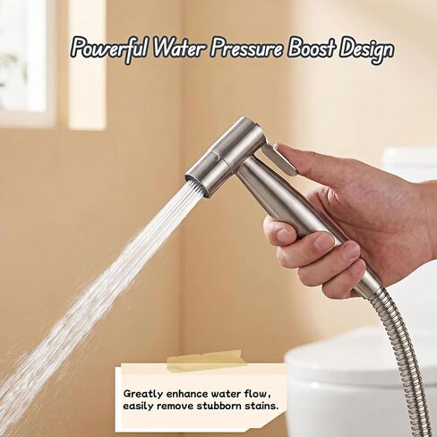 Stainless Steel Handheld Bidet Sprayer for Toilet, Adjustable Water Pressure – Cloth Diaper Sprayer, Bathroom & Kitchen Cleaner, Postpartum Care, 304 Rustproof, Ergonomic Thumb Control in Kuwait