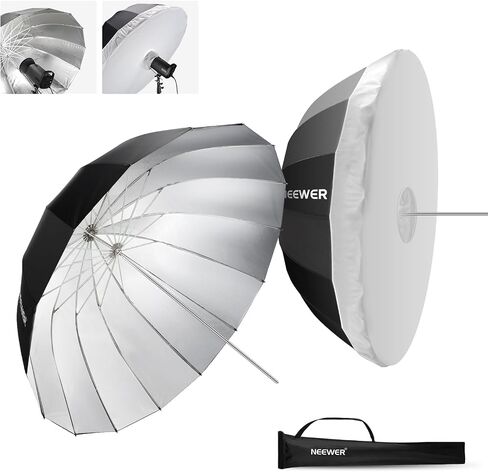 NEEWER 71"/180cm Parabolic Reflective Umbrella Photography with White Inner, Soft Lighting with Diffuser Cover, Bag, Quick Fold for Camera Photo Studio Video Light Shooting Monolight Flash, NS4U in Kuwait