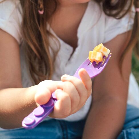 GoBe Kids Fork & Spoon Set with Attachable Lunchbox Mount and Case, 4 Forks 4 Spoons, Stackable Reusable Kids Utensils for School, BPA Free, Daycare, Toddler, Travel, Dishwasher Safe in Kuwait