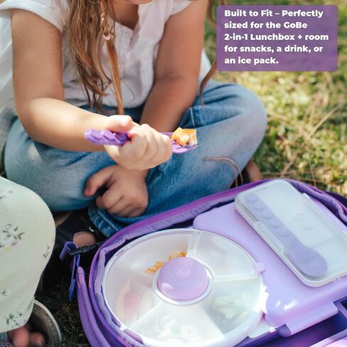 GoBe Kids Fork & Spoon Set with Attachable Lunchbox Mount and Case, 4 Forks 4 Spoons, Stackable Reusable Kids Utensils for School, BPA Free, Daycare, Toddler, Travel, Dishwasher Safe in Kuwait
