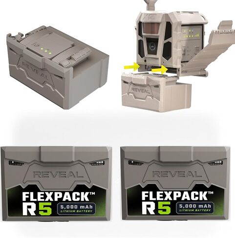 TACTACAM Reveal FlexPack R5 Rechargeable Lithium Battery Pack, 5,000mAh | Replaces up to 1,000 AAs; ~3.5-hr charge time; quick-swap install; fits REVEAL Pro 4.0, X 4.0, Pro 4.0 Solar in Kuwait
