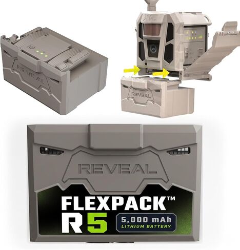 TACTACAM Reveal FlexPack R5 Rechargeable Lithium Battery Pack, 5,000mAh | Replaces up to 1,000 AAs; ~3.5-hr charge time; quick-swap install; fits REVEAL Pro 4.0, X 4.0, Pro 4.0 Solar in Kuwait