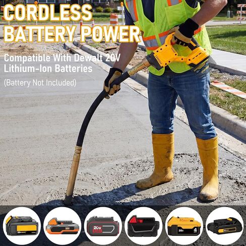 Handheld Concrete Vibrating Tool Compatible with Dewalt 20V Battery(No Battery), 800W Power Concrete Vibrator with 3.6FT Shaft, Portable Cement Vibrator for Remove Air Bubble in Kuwait