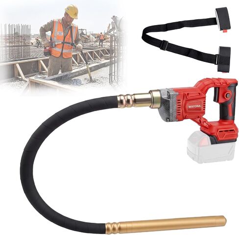 Cordless Concrete Vibrating Tool Compatible with Milwaukee 18V Battery (No Battery), 800W Power Concrete Vibrator with 3.8FT Shaft Rod, 6000RPM Portable Electric Concrete Vibrator Remove Air Bubble in Kuwait