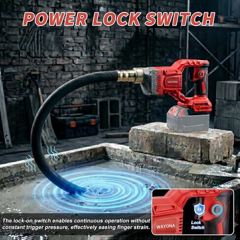 Cordless Concrete Vibrating Tool Compatible with Milwaukee 18V Battery (No Battery), 800W Power Concrete Vibrator with 3.8FT Shaft Rod, 6000RPM Portable Electric Concrete Vibrator Remove Air Bubble in Kuwait