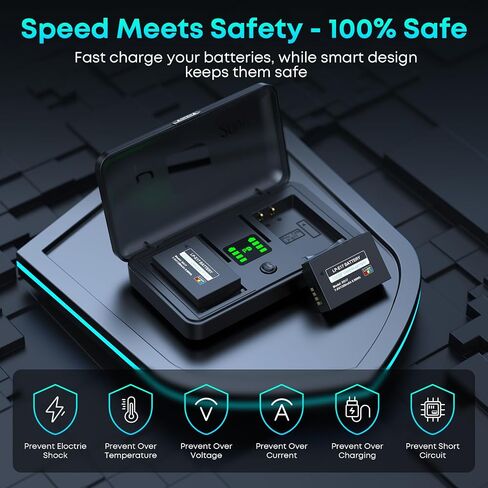 LP-E17 Battery 1350mAh (2-Pack) with PD 20W USB Fast Charger & LED Display, Set for Canon R50 R100 RP R10 R8, Rebel T8i T7i T6i T6s SL2 SL3, M3 M5 M6 II, 77D 200D 750D 760D 800D 8000D in Kuwait