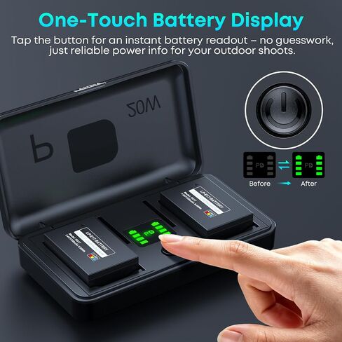 LP-E17 Battery 1350mAh (2-Pack) with PD 20W USB Fast Charger & LED Display, Set for Canon R50 R100 RP R10 R8, Rebel T8i T7i T6i T6s SL2 SL3, M3 M5 M6 II, 77D 200D 750D 760D 800D 8000D in Kuwait