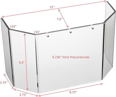 ATS RMS-1 Replacement Curved Shield for Milling Guards, Lexan, Made in USA | Durable curved polycarbonate panel. Compatible with the ATS MG Series milling machine guards. in Kuwait