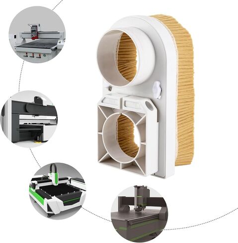 80Mm Spindle Dust Shoe, Cnc Router Dust Cover With Nylon Bristle For Spindle Abs Base Dust Collector Boot For Engraving Milling Machine, Woodworking Cnc Tools Accessories in Kuwait