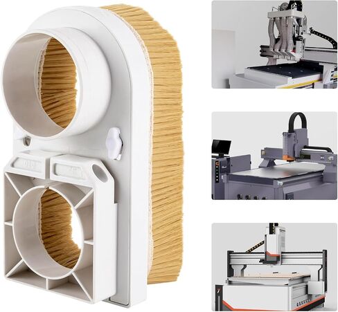 80Mm Spindle Dust Shoe, Cnc Router Dust Cover With Nylon Bristle For Spindle Abs Base Dust Collector Boot For Engraving Milling Machine, Woodworking Cnc Tools Accessories in Kuwait