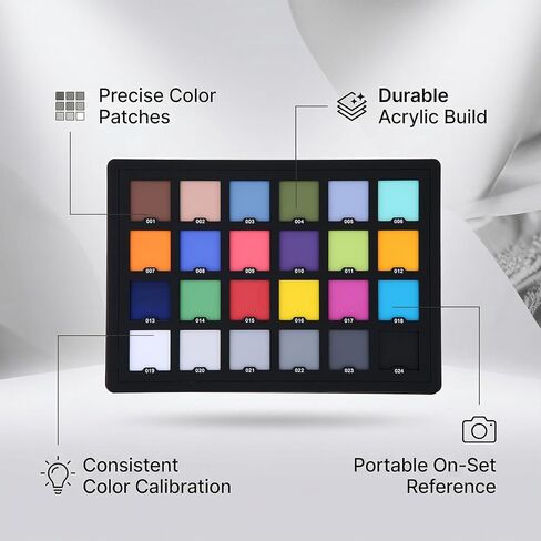 Color Correction Card, Professional 24 Color Calibration Card with 24 Scientifically Calibrated ColorPatches, for Photo and Video Shoot in Kuwait