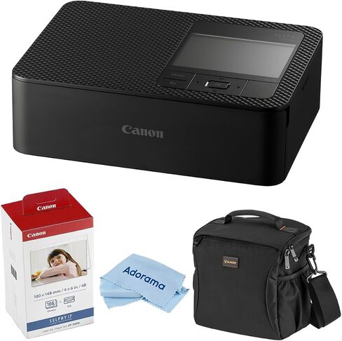 Canon SELPHY CP1500 Wireless Printer with KP-108IN Ink, Paper & Bag (Black) | Complete Photo Printing Bundle with, Shoulder, Power Adapter, Cassette and AC Cable in Kuwait